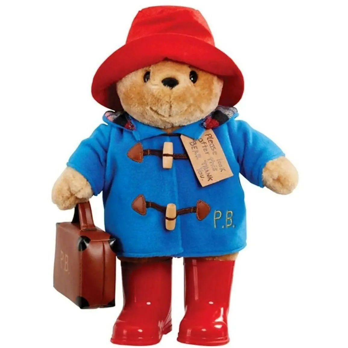 Paddington Bear - With Boots Embroidered Coat And Suitcase Large Soft Toy Doll 34cm