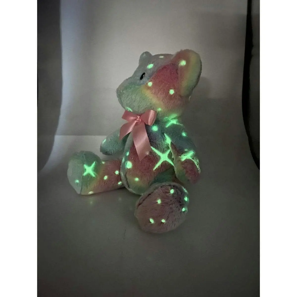 Cotton Candy - Plush Bear Teddy Blue Multi Glow In The Dark