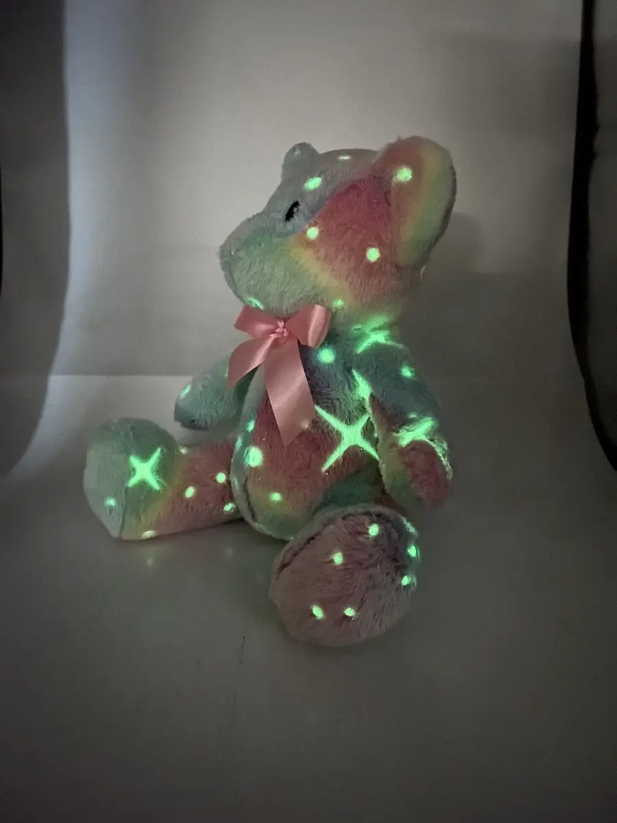 Cotton Candy - Plush Bear Teddy Blue Multi Glow In The Dark