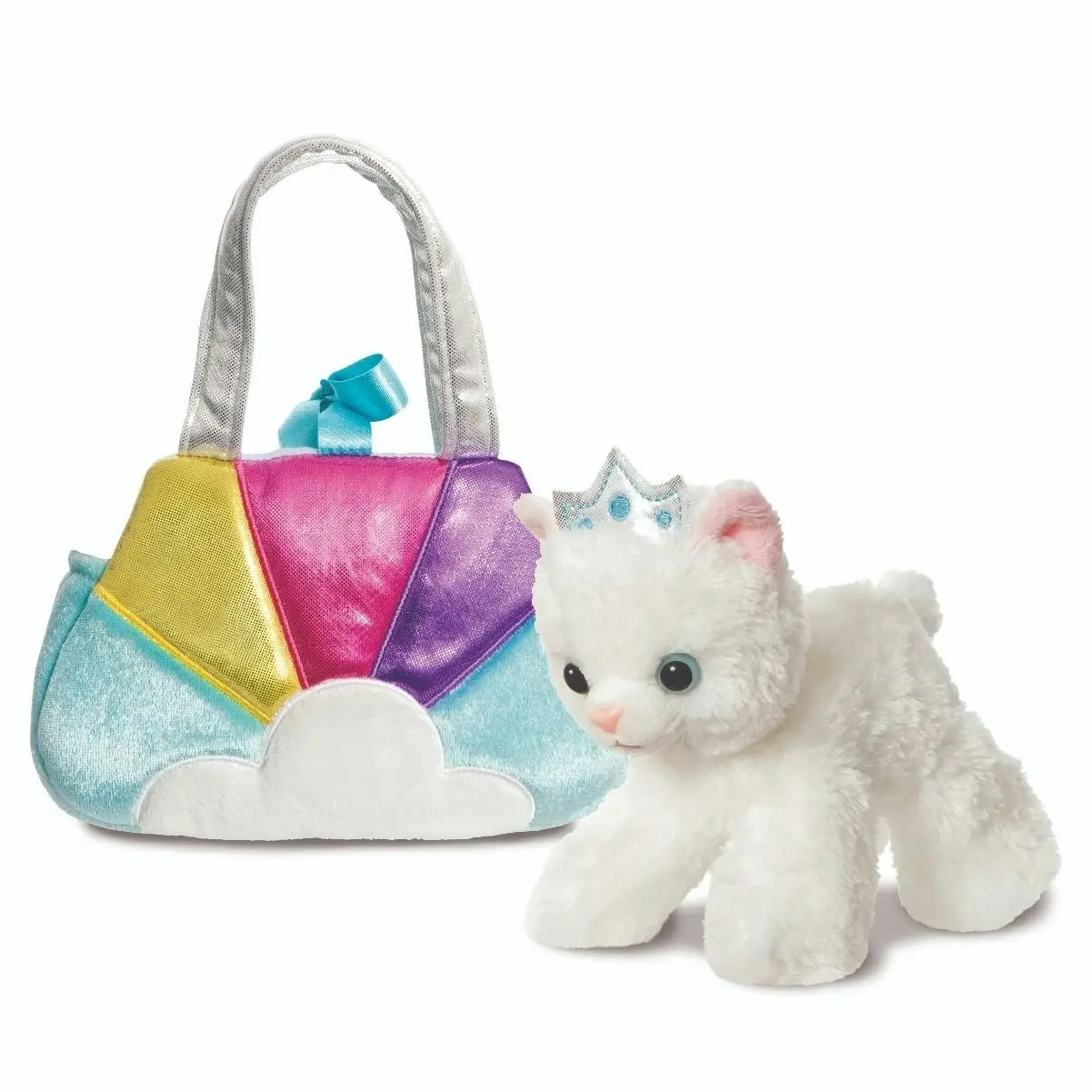 Cotton Candy -  Fancy Pals Cat In Blue Rainbow Bag