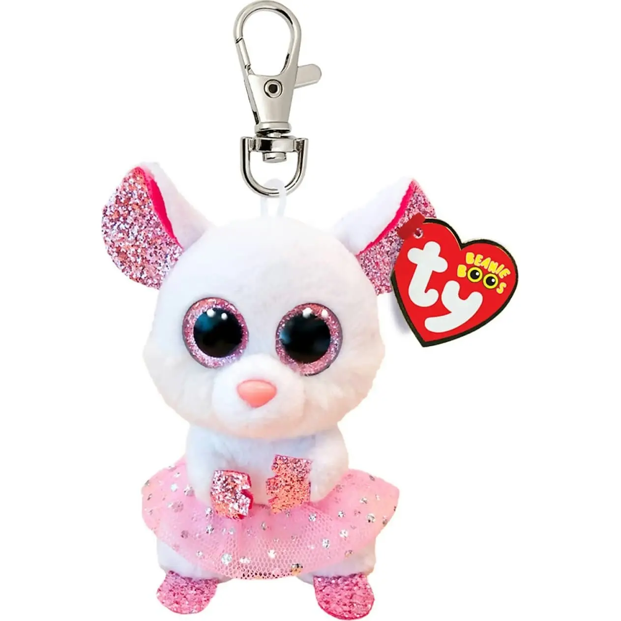 Ty - Beanie Boos Clip - Nina White Ballerina Mouse