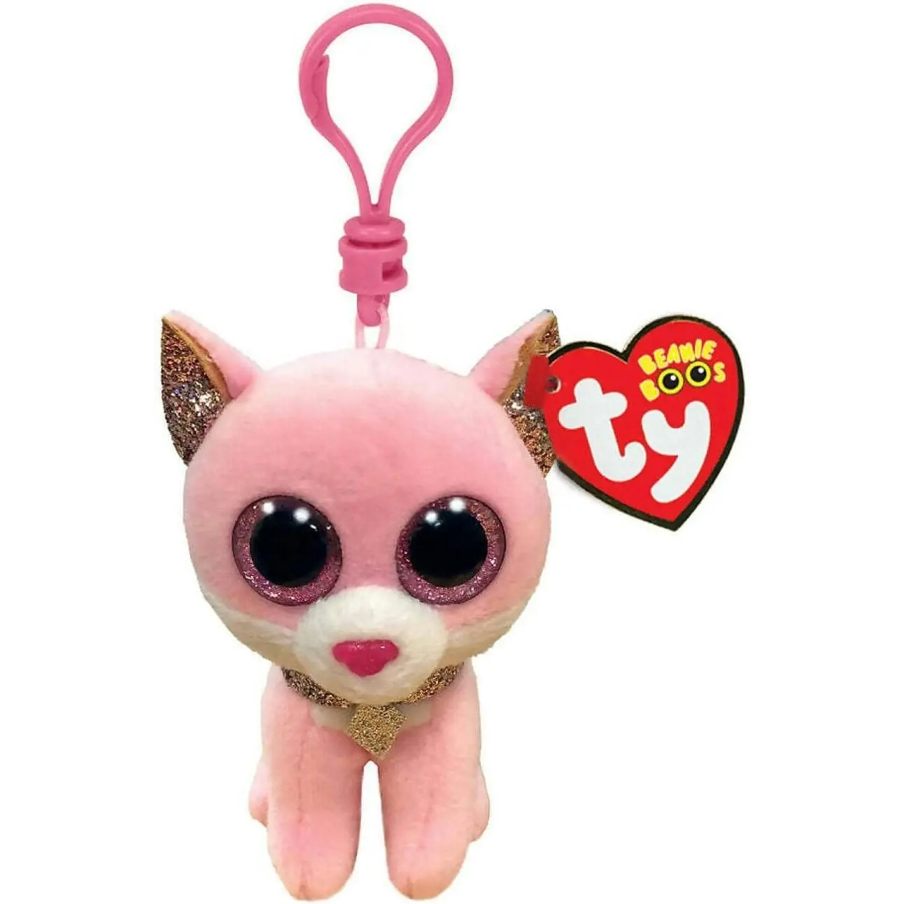 Ty - Beanie Boos - Clip On Fiona Pink Cat 10cm