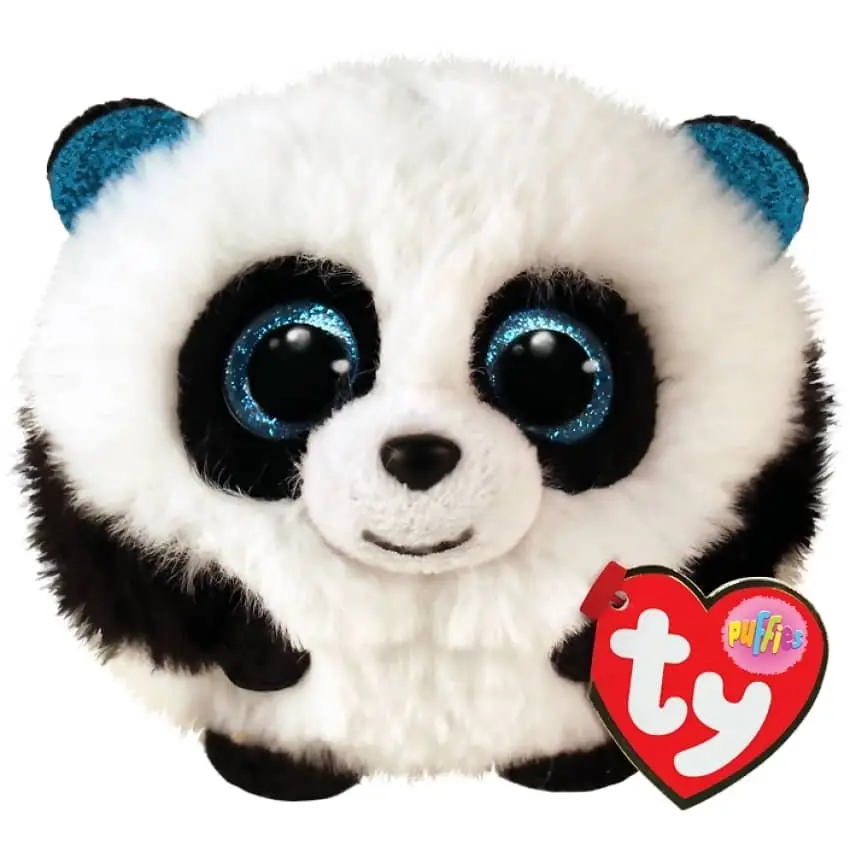 Ty - Beanie Ball Puffies - Bamboo Black And White Panda 10cm