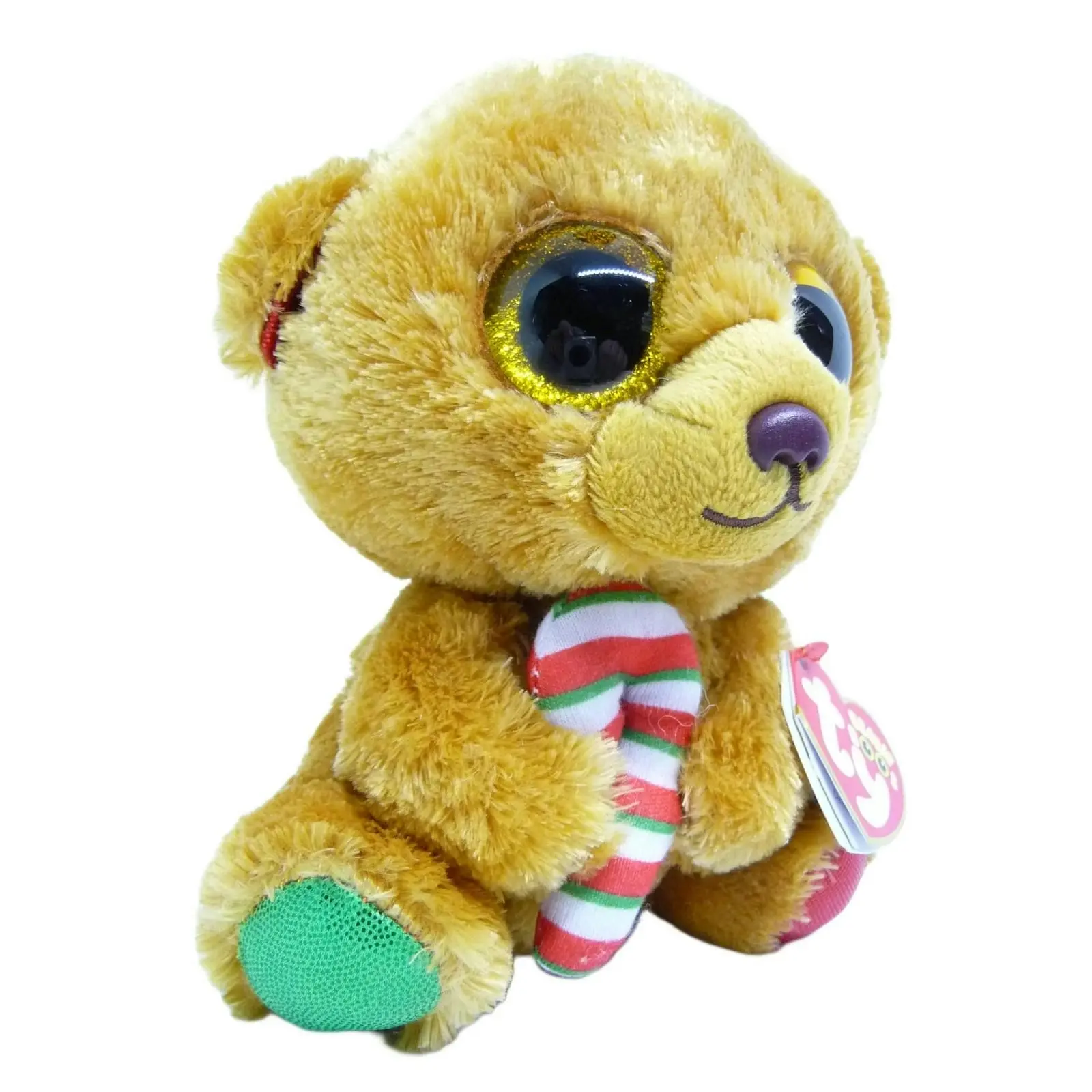 Ty - Beanie Boos - Bella The Xmas Bear With Candy Cane Small 15cm