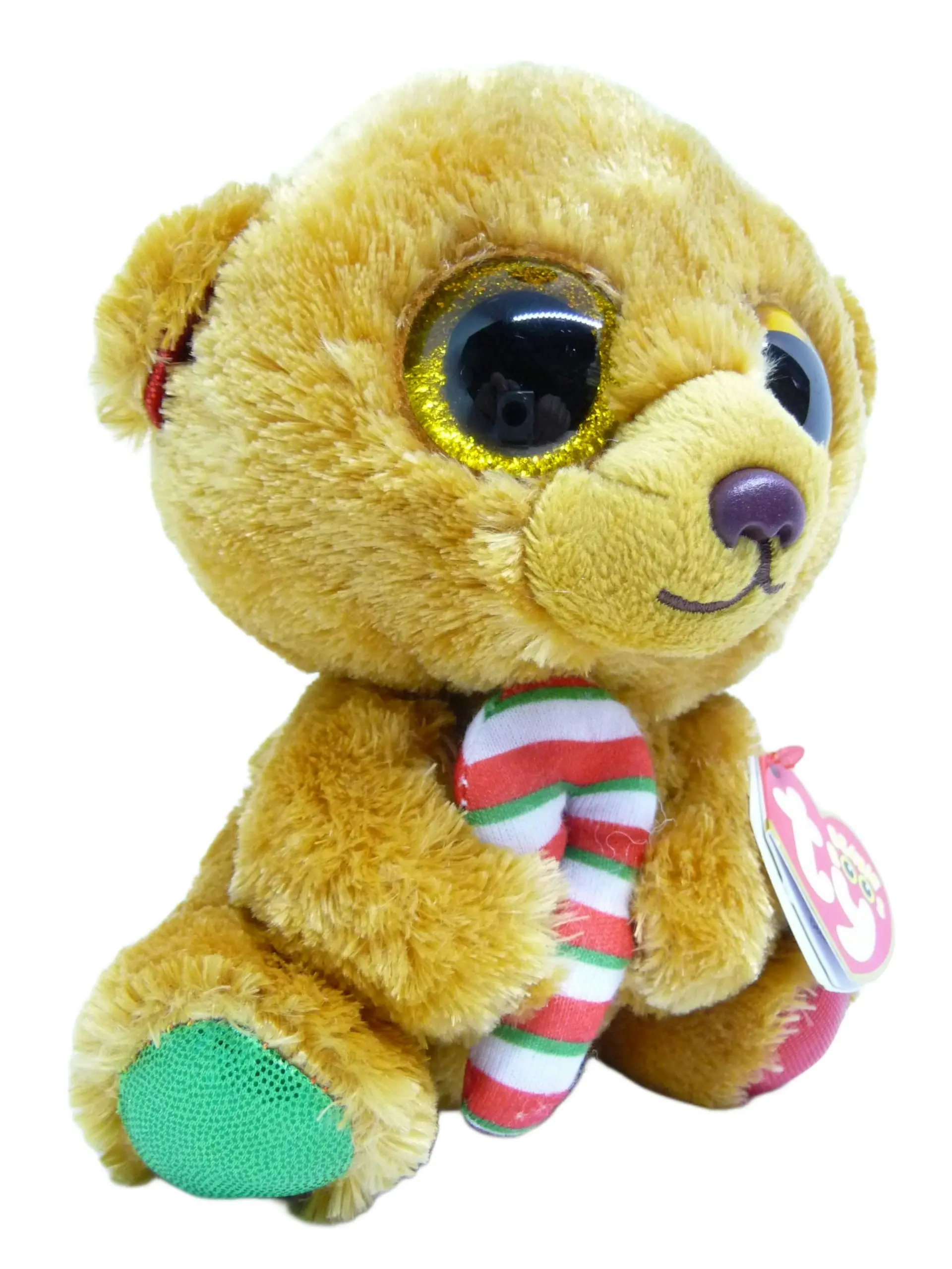 Ty - Beanie Boos - Bella The Xmas Bear With Candy Cane Small 15cm