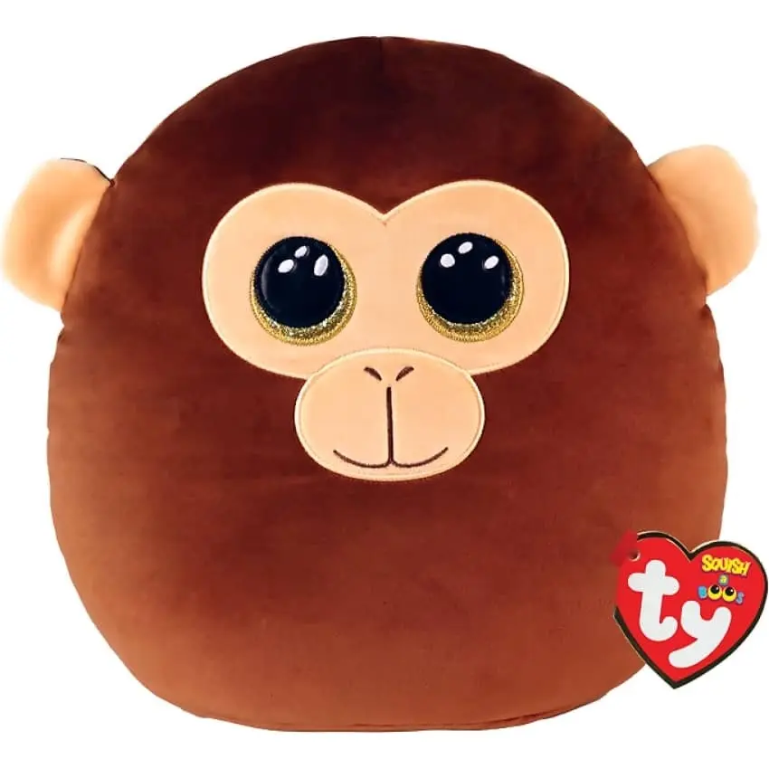 Ty Squish-a-boos - Dunston Brown Monkey - Medium 10 Inches - Squishy Beanies