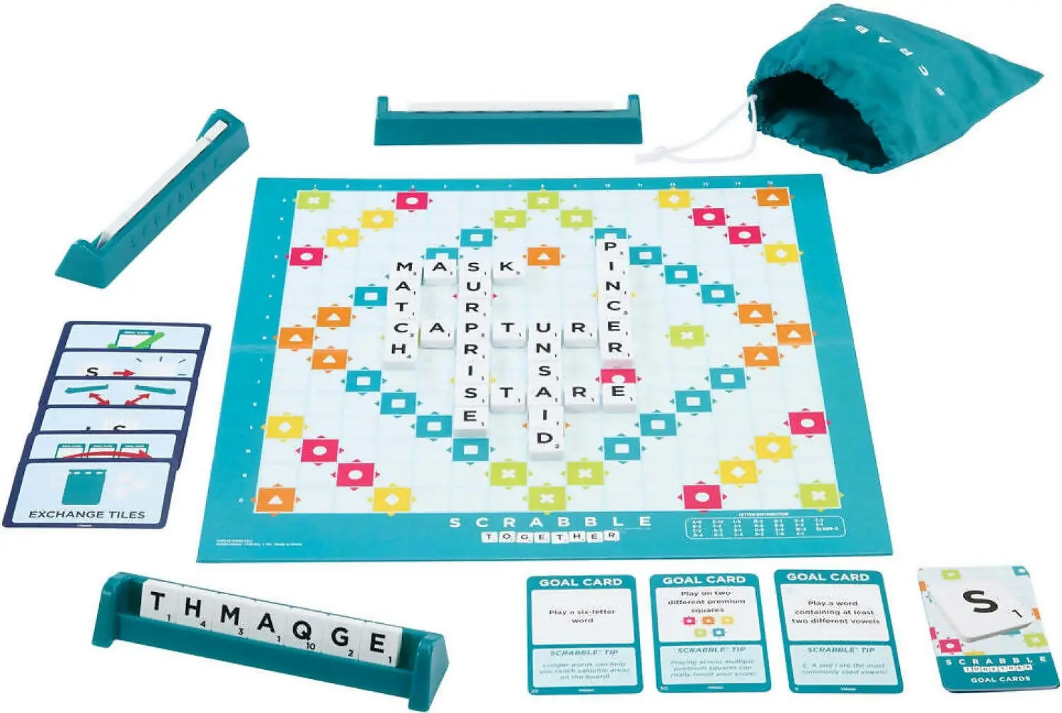 Scrabble - Scrabble Together 2 Games-in-1 Double Sided Board - Mattel