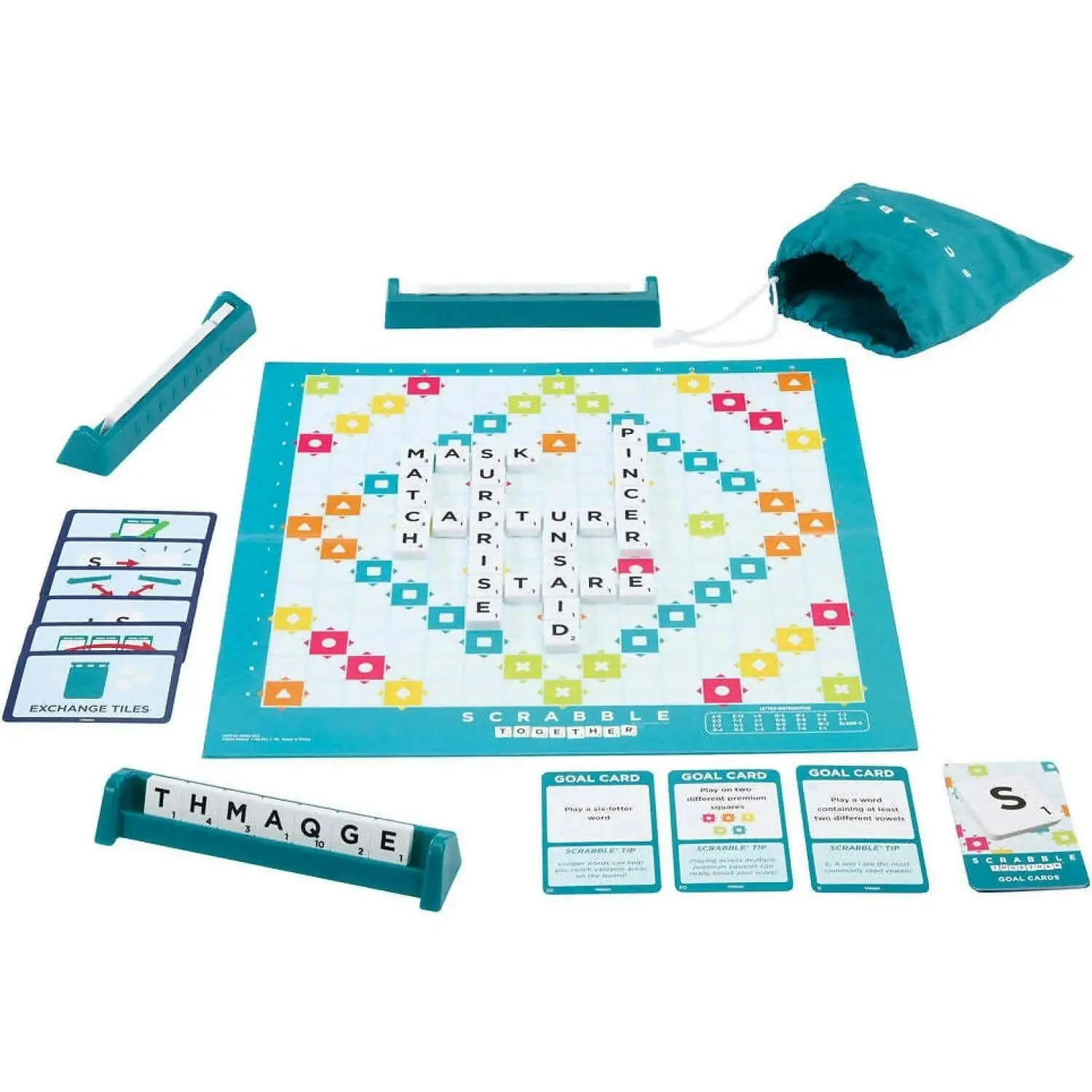 Scrabble - Scrabble Together 2 Games-in-1 Double Sided Board - Mattel