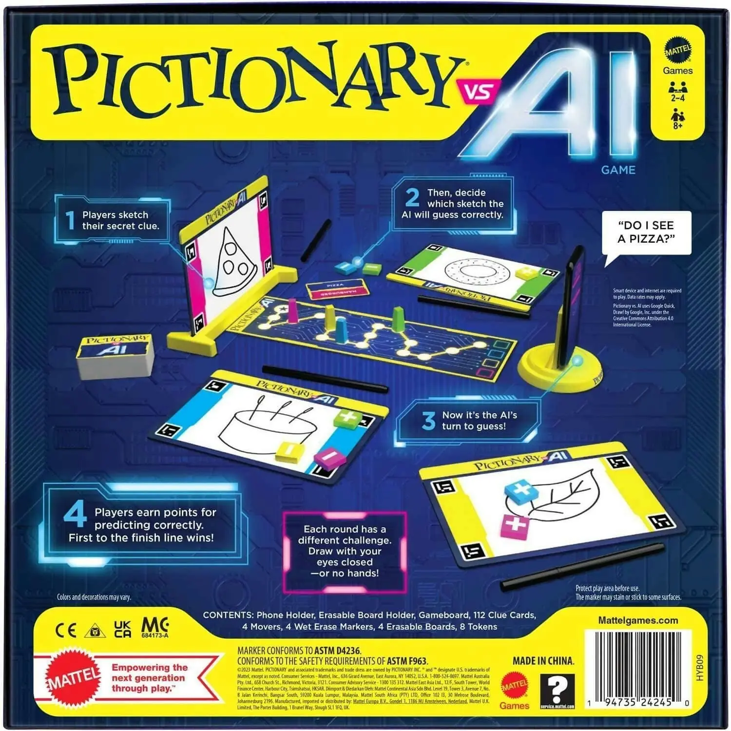 Mattel Games - Pictionary Vs. Ai Family Game For Kids And Adults And Game Night Using Artificial Intelligence