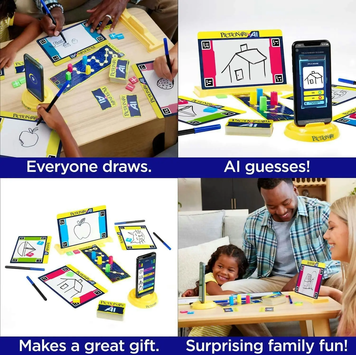 Mattel Games - Pictionary Vs. Ai Family Game For Kids And Adults And Game Night Using Artificial Intelligence