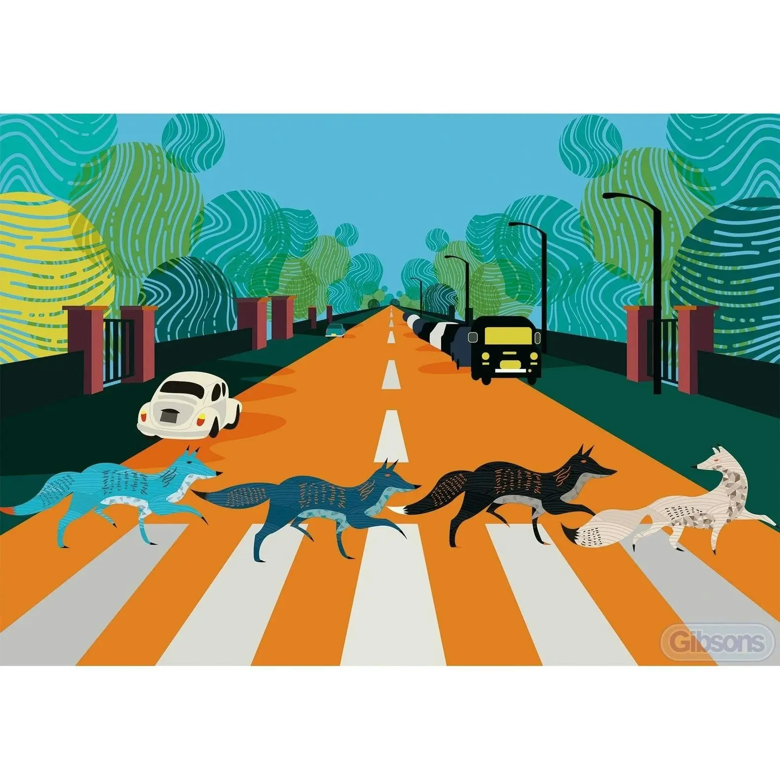 Gibsons - Abbey Road Foxes - Jigsaw Puzzle 500 Pieces