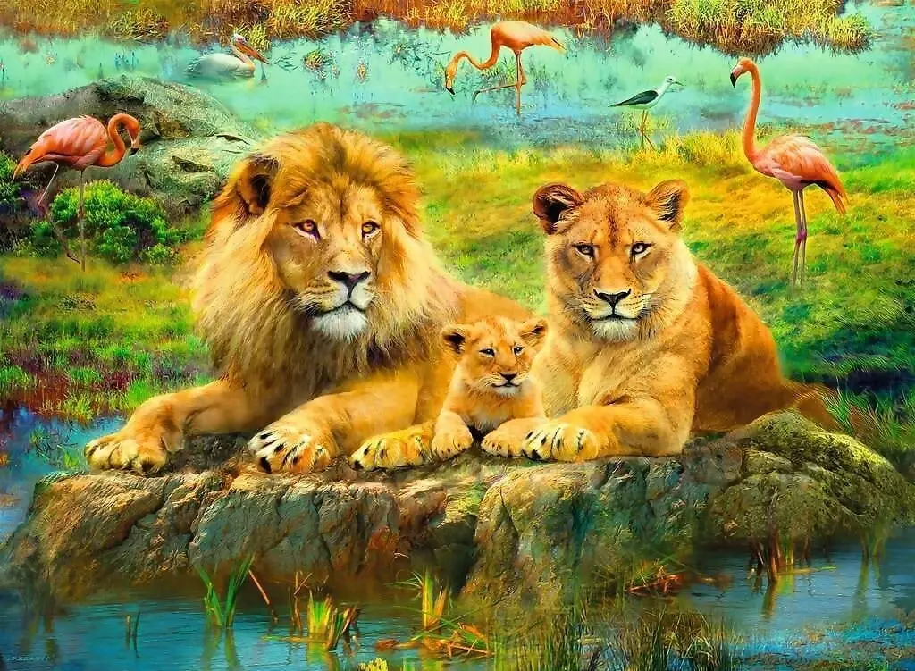 Ravensburger - Lions In The Savannah Jigsaw Puzzle 500 Pieces