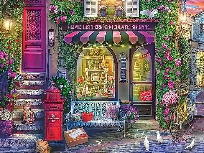 Ravensburger - Love Letters Chocolate Shop Jigsaw Puzzle 1500 Pieces