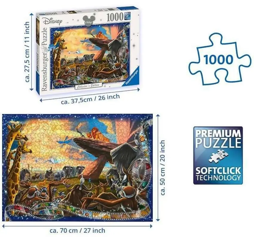 Ravensburger - Lion King 1994 Movie Jigsaw Puzzle 1000 Pieces