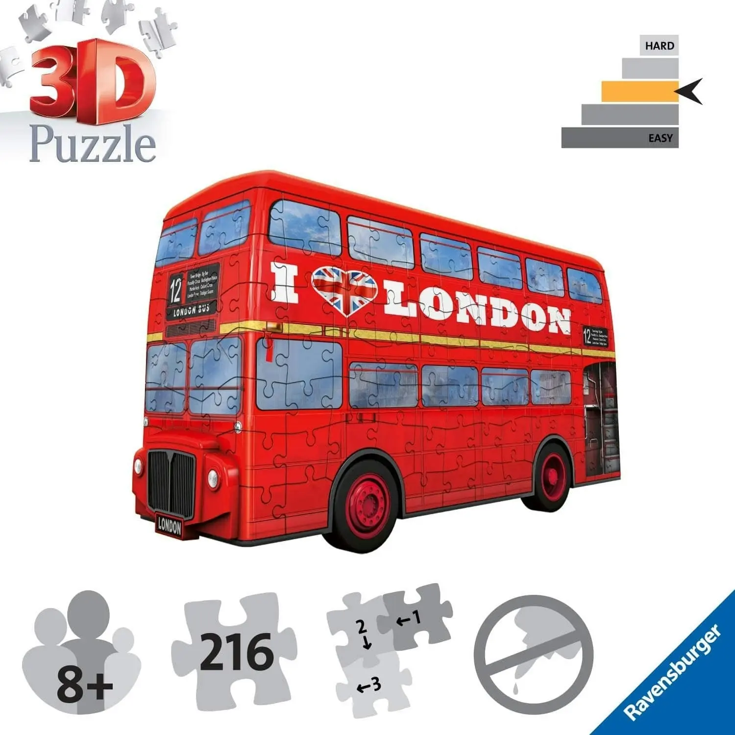 Ravensburger - London Bus 216 Pieces 3D Jigsaw Puzzle