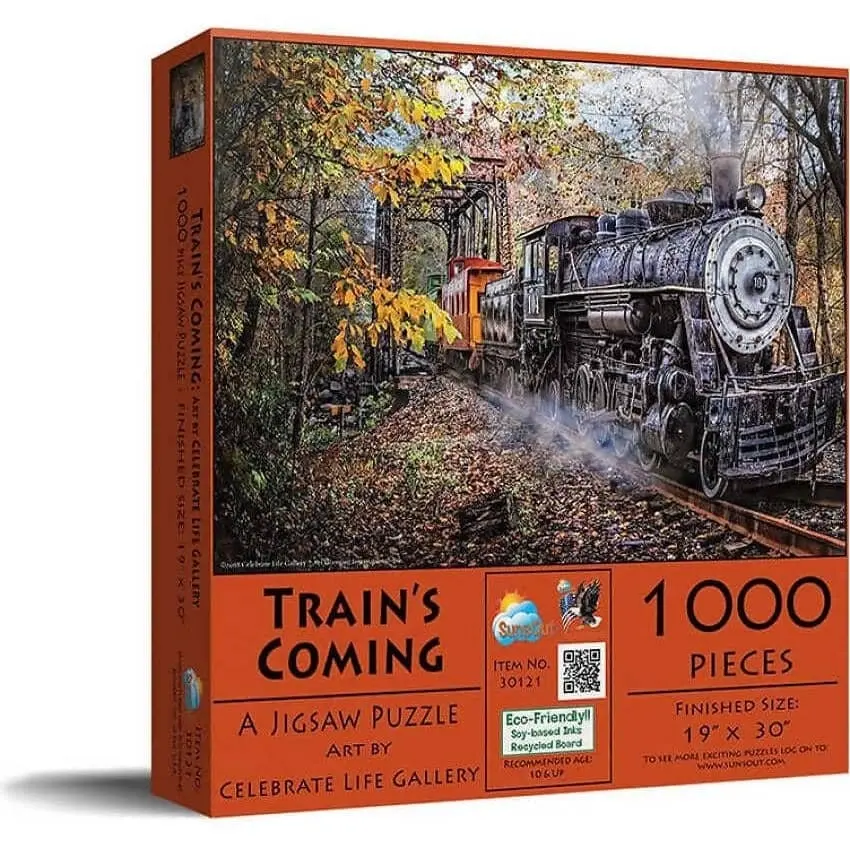 Sunsout - Trains Coming - Jigsaw Puzzle 1000pc