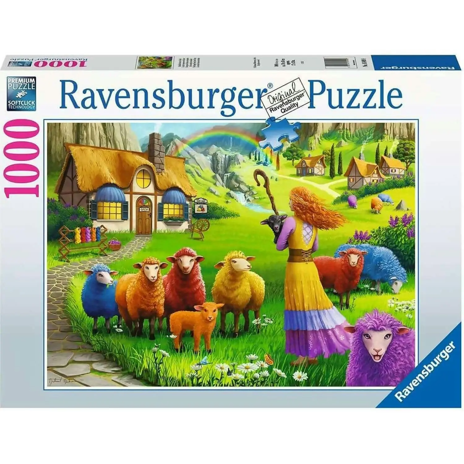 Ravensburger - Colourful Happy Sheep Wool Shop Jigsaw Puzzle 1000 Pieces