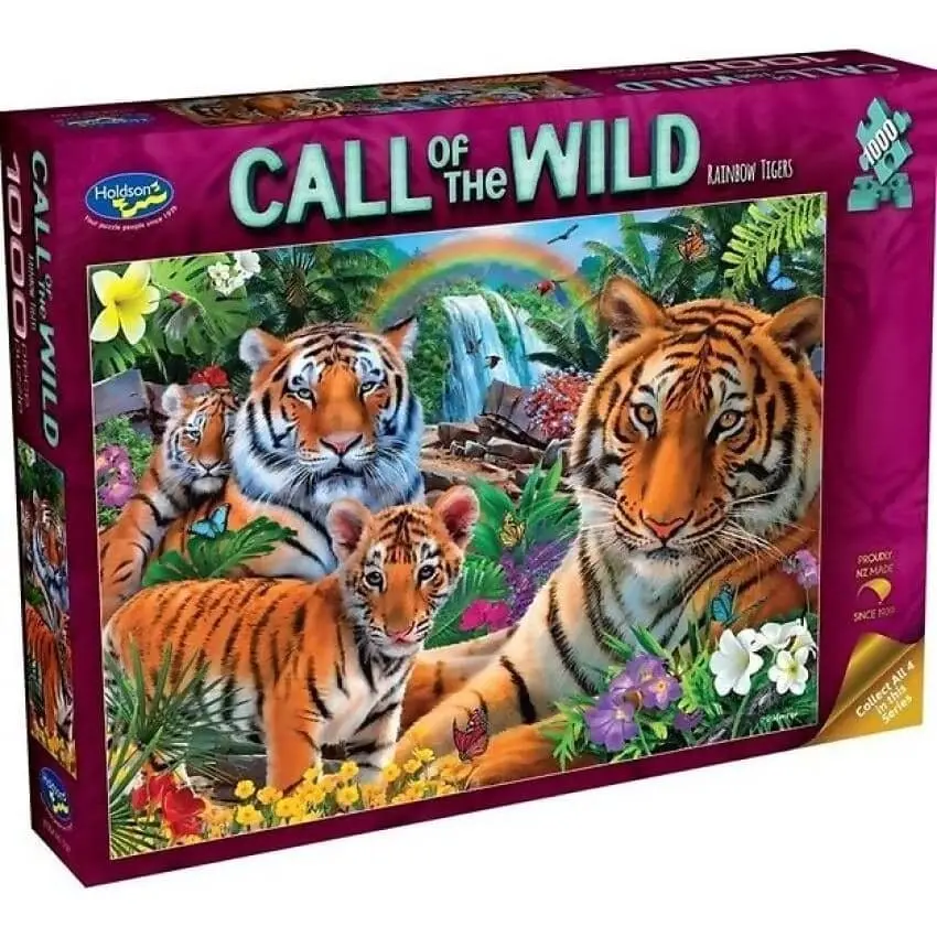 Holdson - Call Of The Wild Rainbow Tigers - Jigsaw Puzzle 1000 Pieces