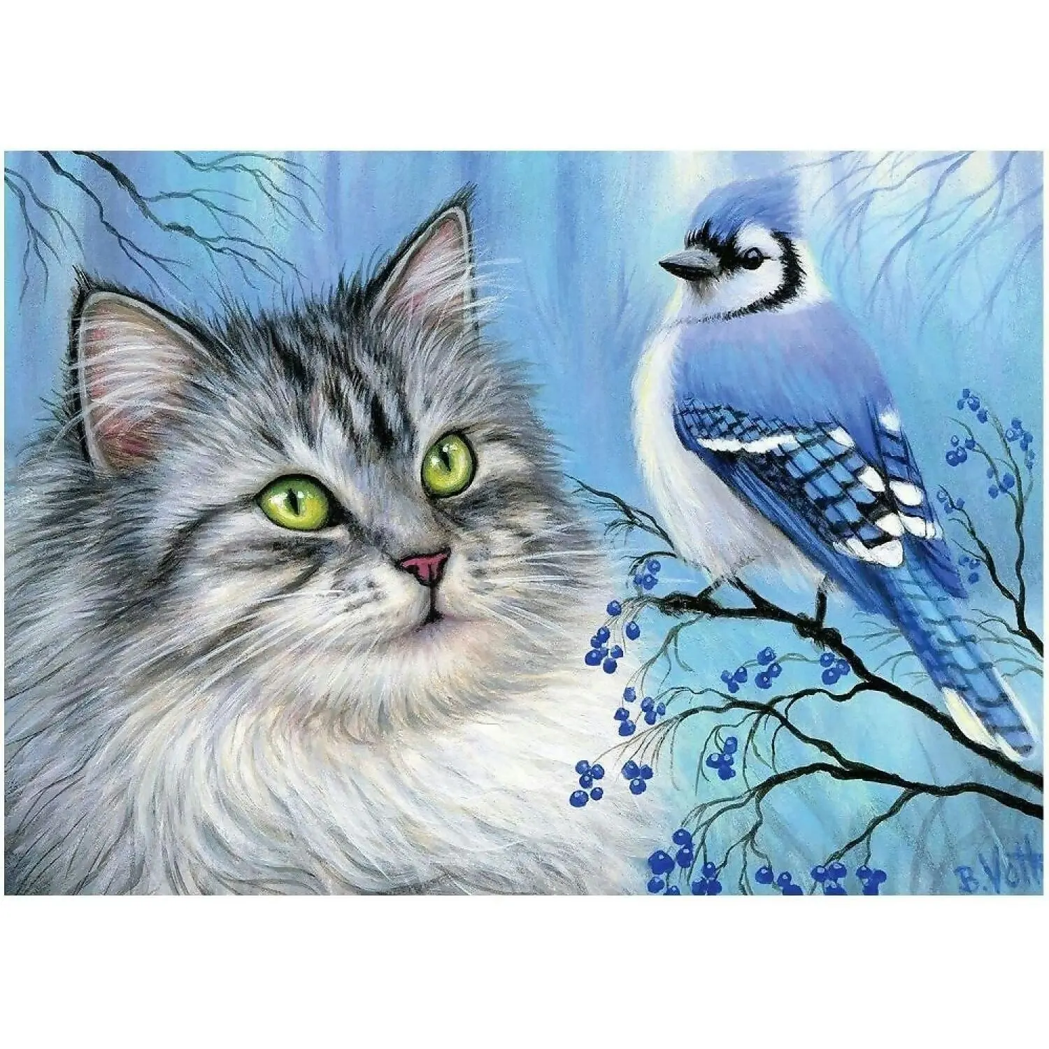 Holdson - Chance Encounter Blue Winter Friend Jigsaw Puzzle 1000 Pieces