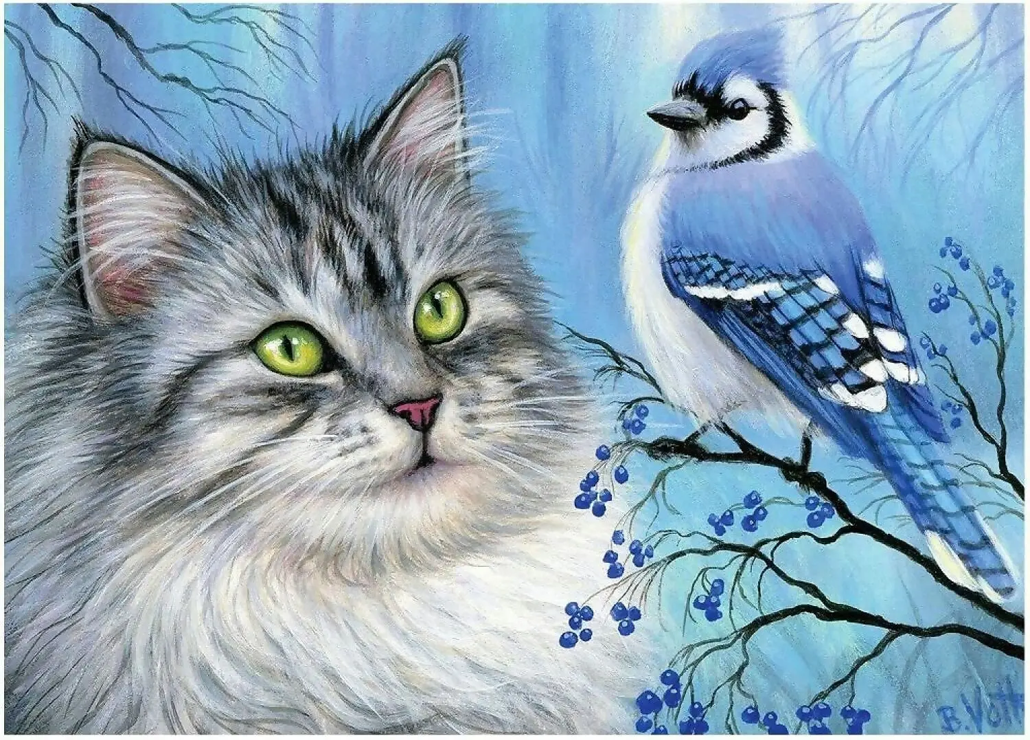 Holdson - Chance Encounter Blue Winter Friend Jigsaw Puzzle 1000 Pieces