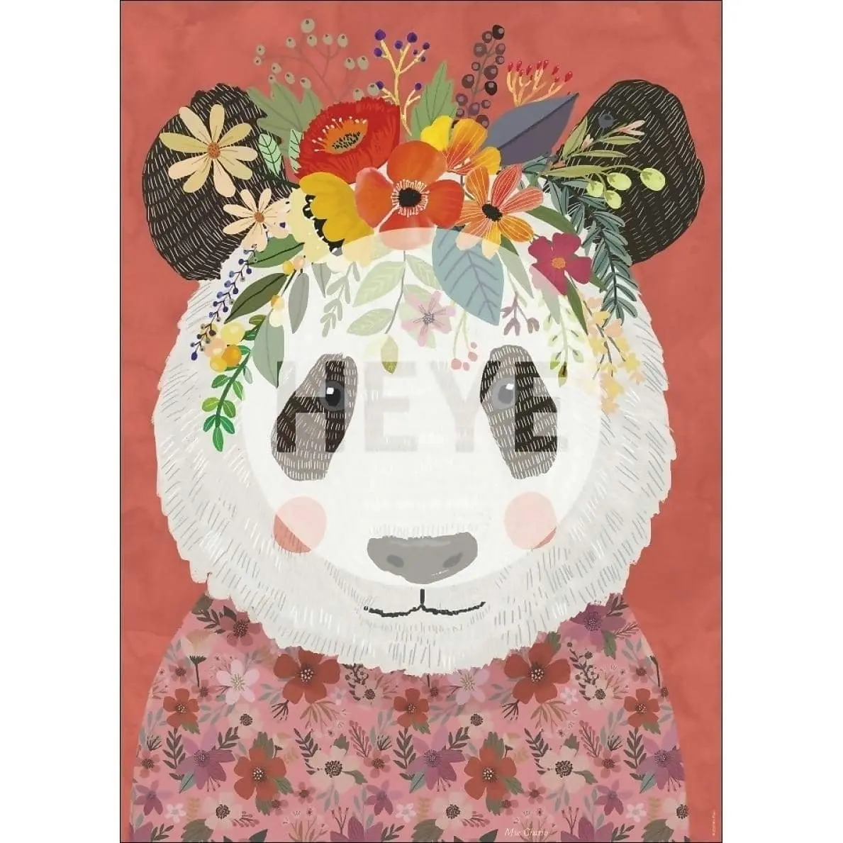 Heye - Floral Friends Cuddly Panda Jigsaw Puzzle 1000 Pieces