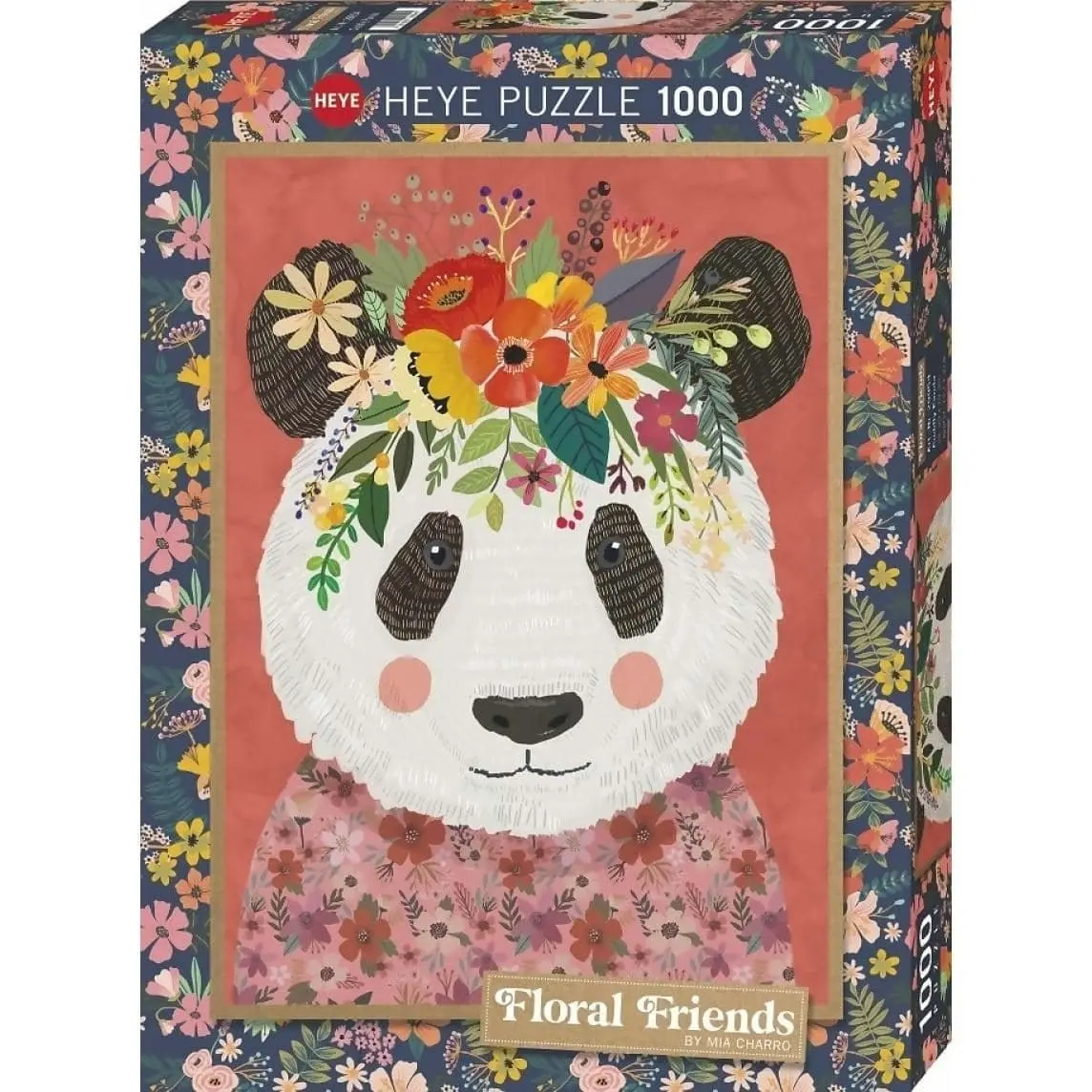 Heye - Floral Friends Cuddly Panda Jigsaw Puzzle 1000 Pieces