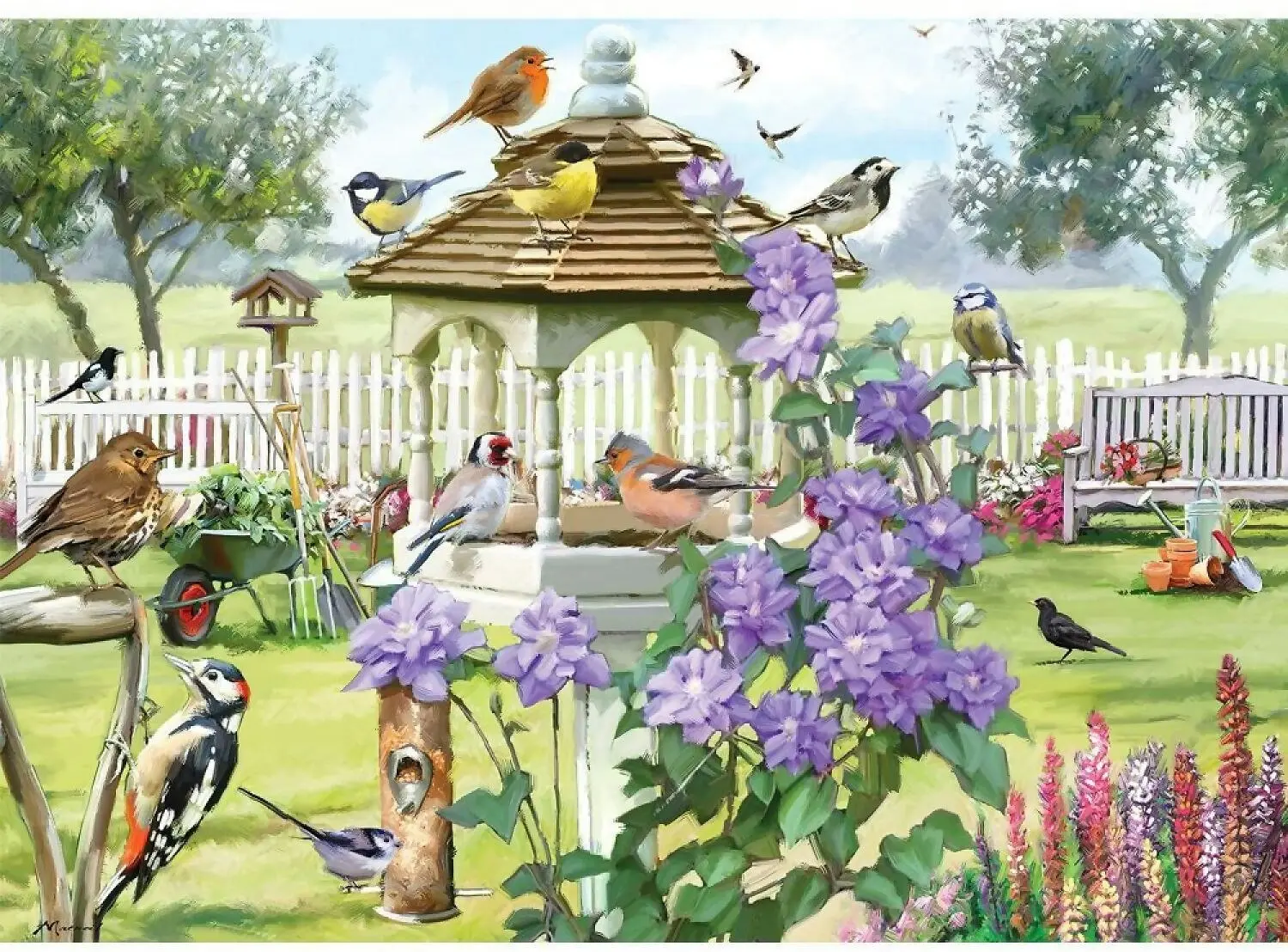 Holdson - Birds & The Bees - Bird Table - Jigsaw Puzzle 1000 Pieces