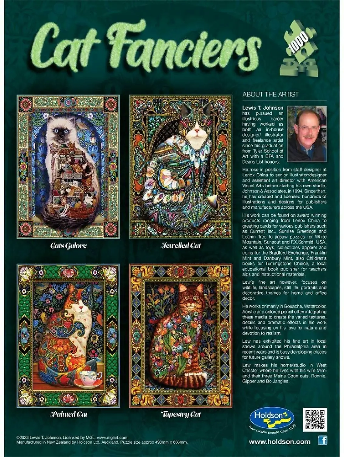 Holdson - Cat Fanciers - Painted Cats - Jigsaw Puzzle 1000 Pieces