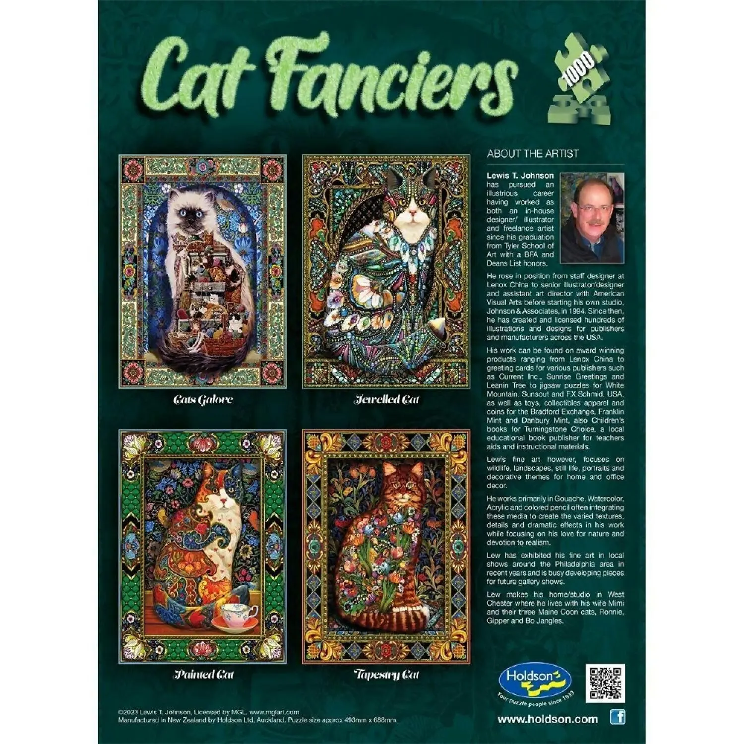 Holdson - Cat Fanciers - Painted Cats - Jigsaw Puzzle 1000 Pieces