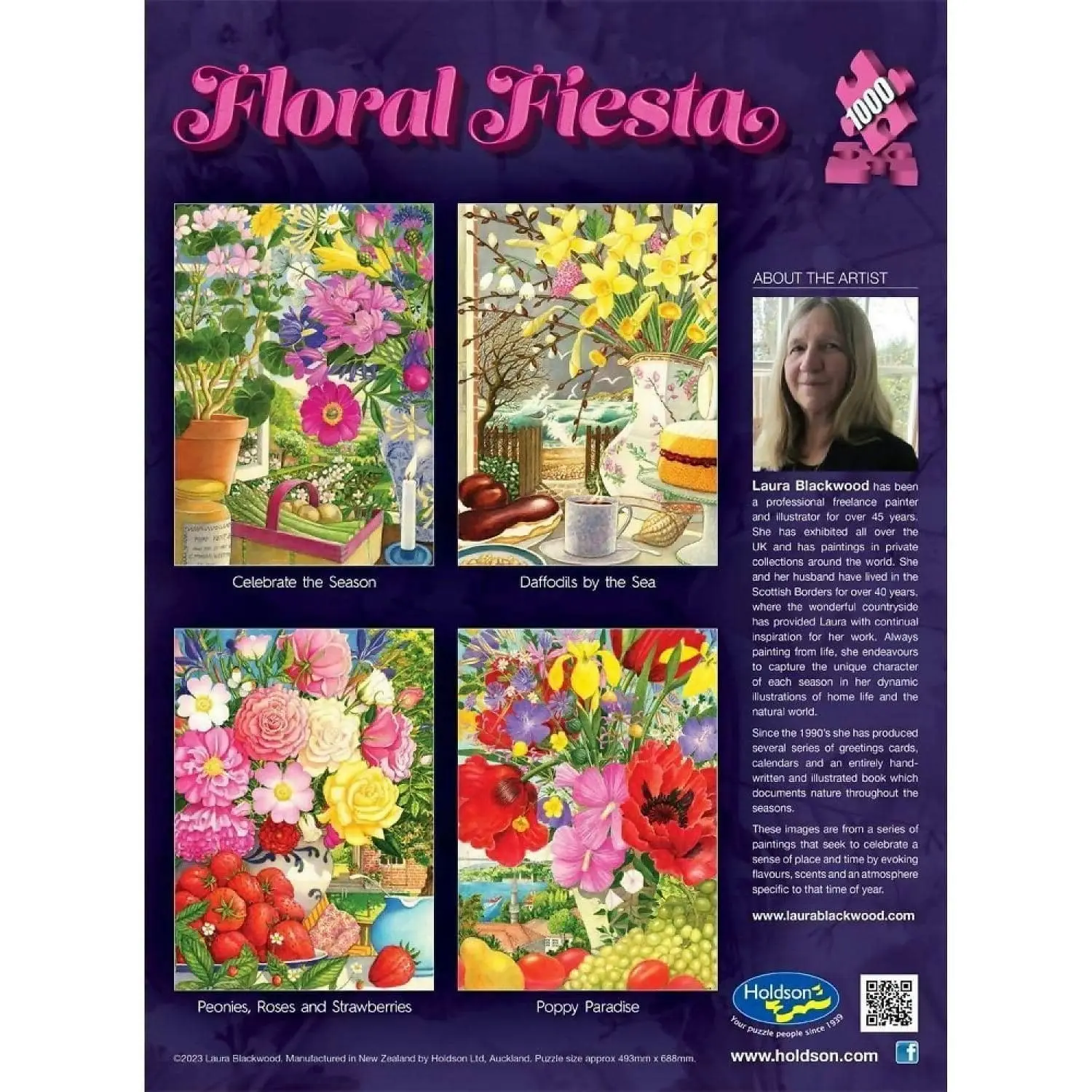 Holdson - Floral Fiesta - Peonies Roses And Strawberries - Jigsaw Puzzle 1000 Pieces