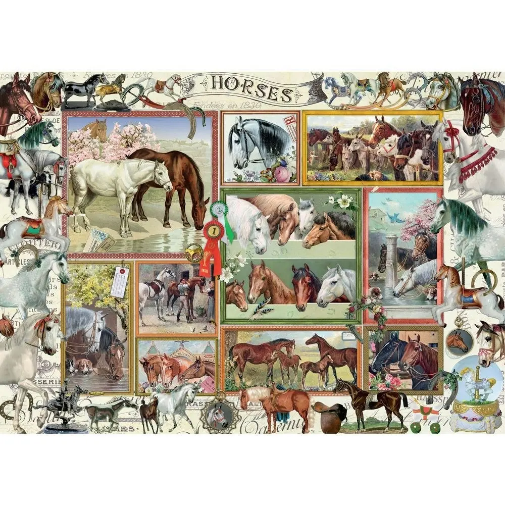 Holdson - Horses - Stamp & Collage Jigsaw Puzzle 1000 Pieces