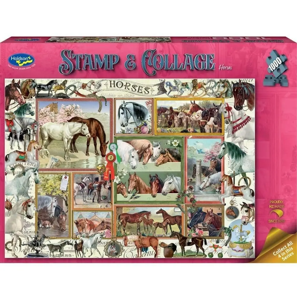 Holdson - Horses - Stamp & Collage Jigsaw Puzzle 1000 Pieces