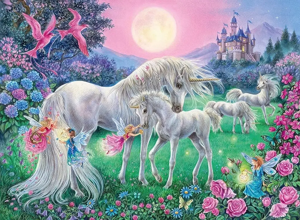 Ravensburger - Unicorns In The Moonlight Jigsaw Puzzle 100 Pieces Xxl