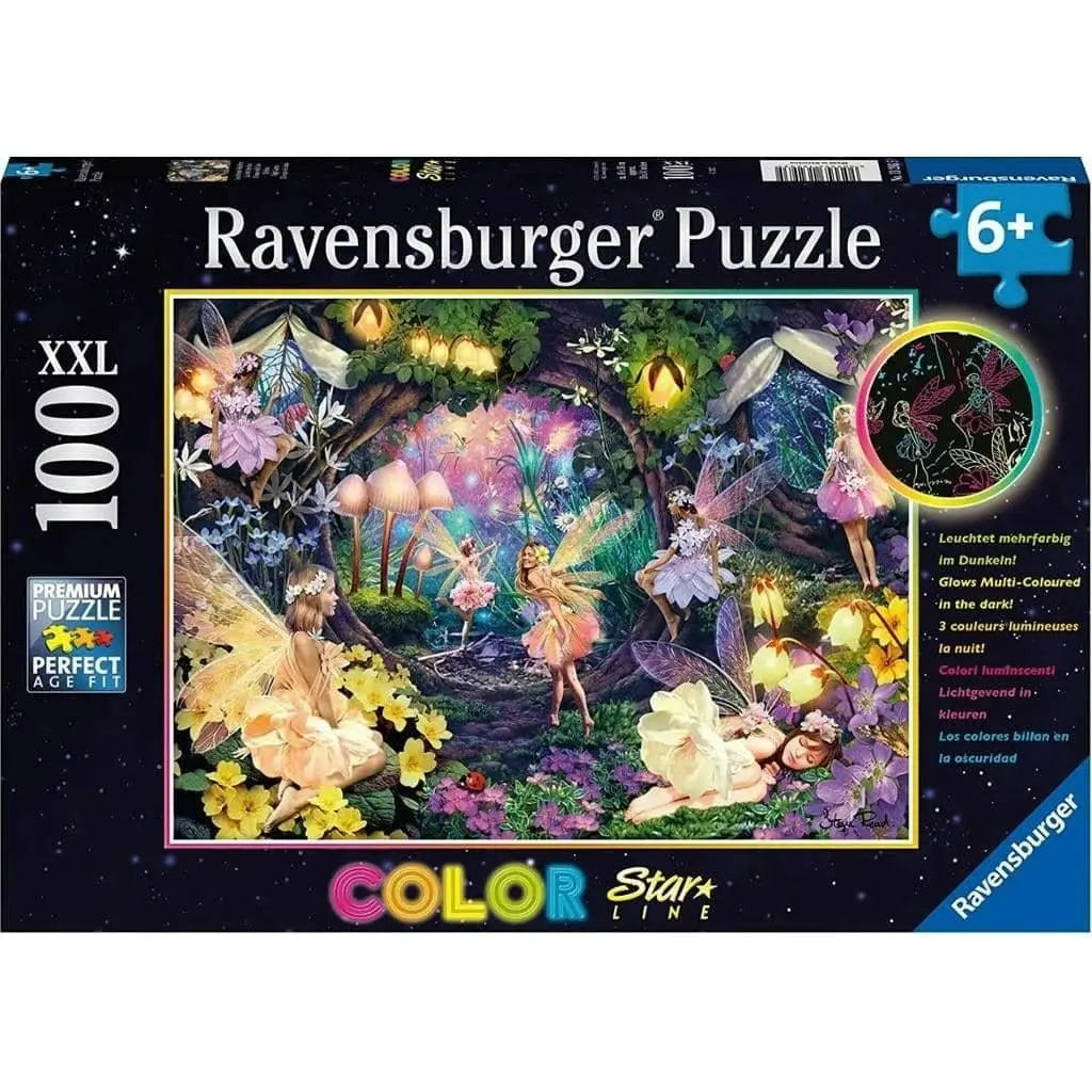 Ravensburger - Fairy Garden Colour Starline Glow In The Dark Jigsaw Puzzle Xxl 100 Pieces