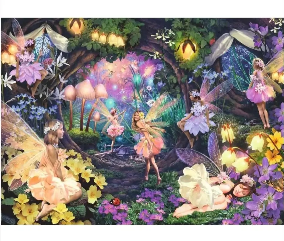 Ravensburger - Fairy Garden Colour Starline Glow In The Dark Jigsaw Puzzle Xxl 100 Pieces