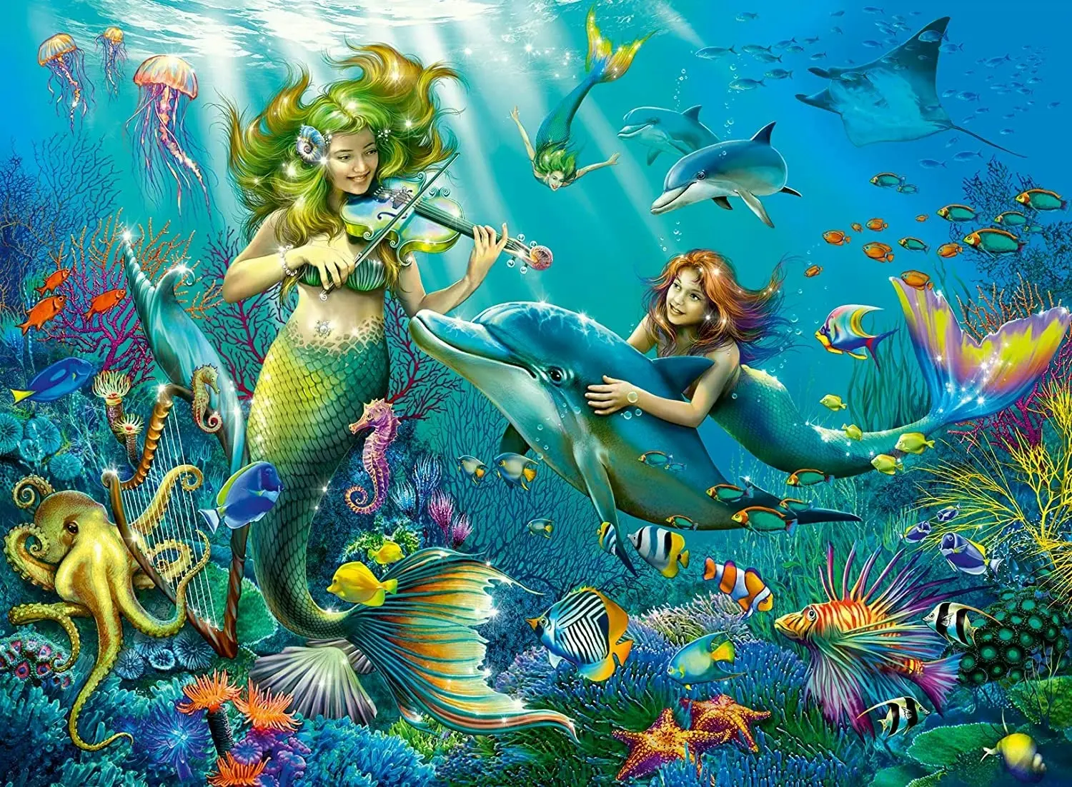 Ravensburger - Underwater Beauties Glitter Jigsaw Puzzle 100 Pieces