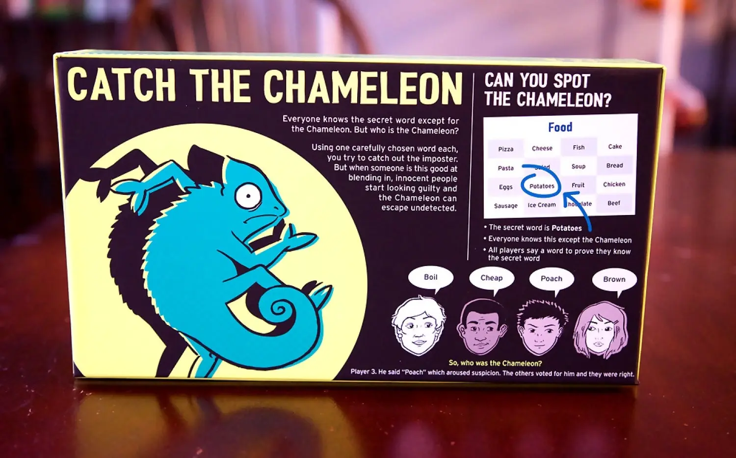 The Chameleon Bluffing Board Game By Big Potato