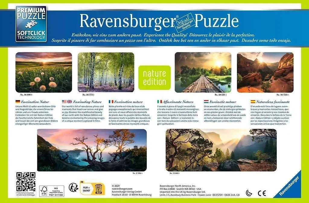 Ravensburger - Across Sulfuric Acid Lake Mt Ljen Jigsaw Puzzle 1000 Pieces