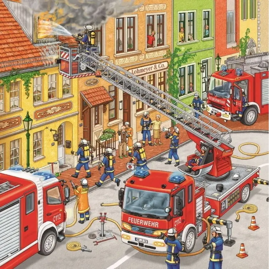 Ravensburger - Fire Brigade Run Jigsaw Puzzle 3x49 Pieces