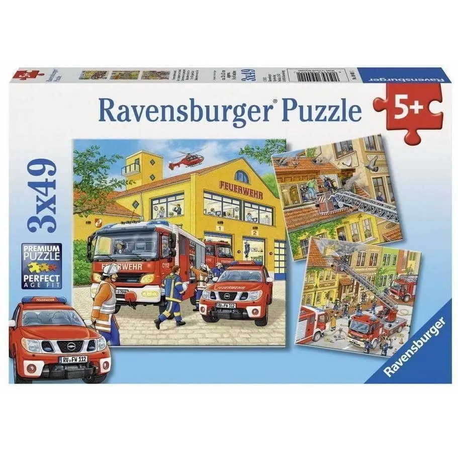 Ravensburger - Fire Brigade Run Jigsaw Puzzle 3x49 Pieces