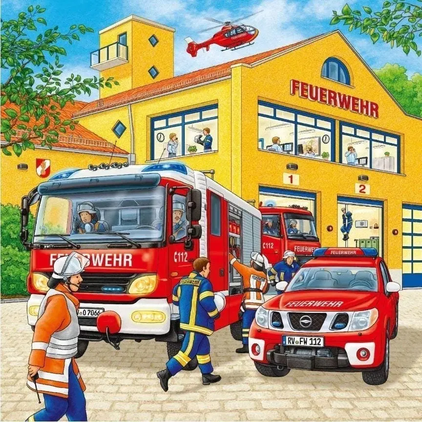 Ravensburger - Fire Brigade Run Jigsaw Puzzle 3x49 Pieces