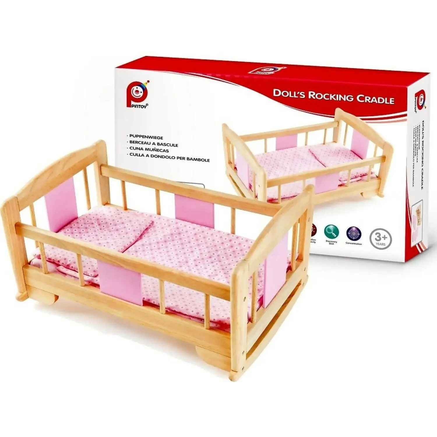 Dolls Rocking Cradle - Pintoy Wooden Toys