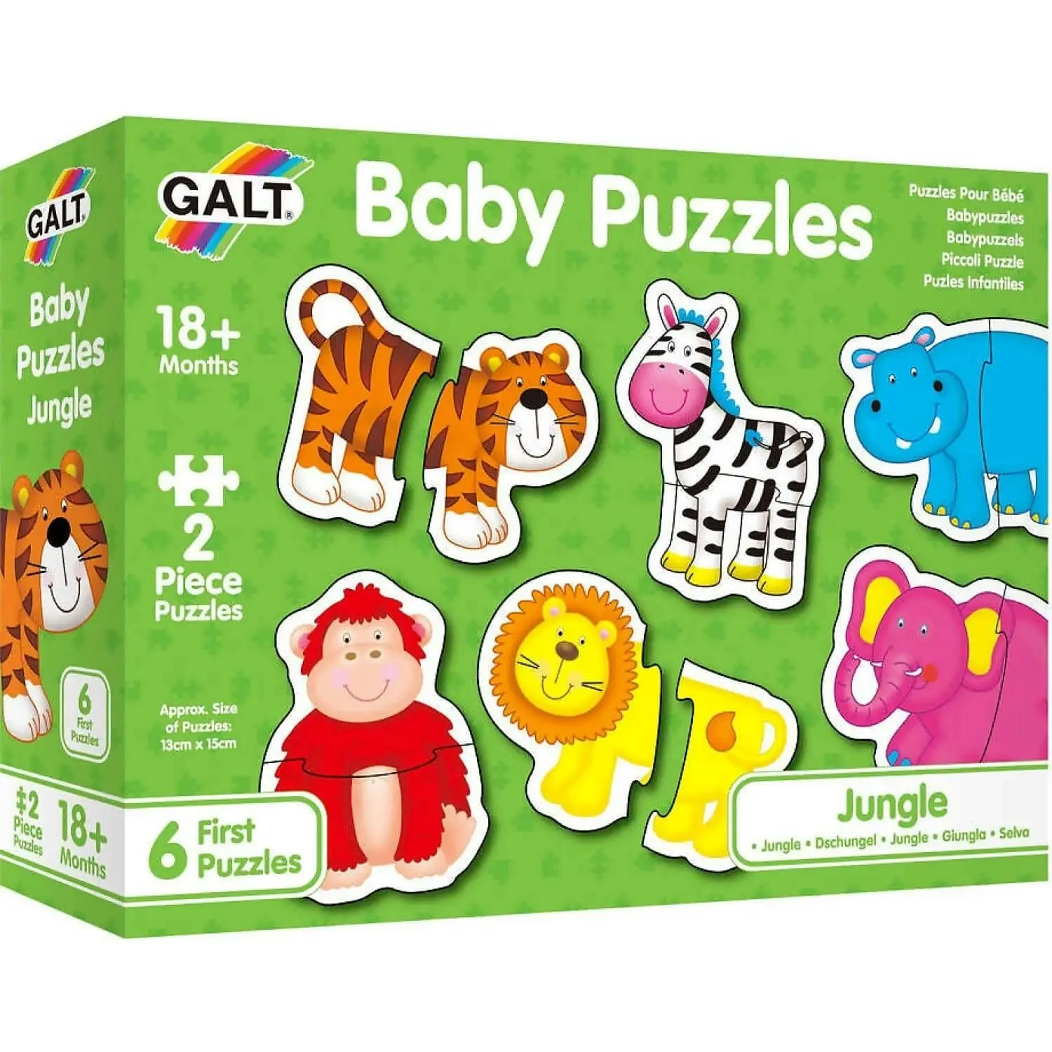 Galt - Jungle Baby Jigsaw Puzzle - 6 X Different Puzzles - 2 Pcs Each