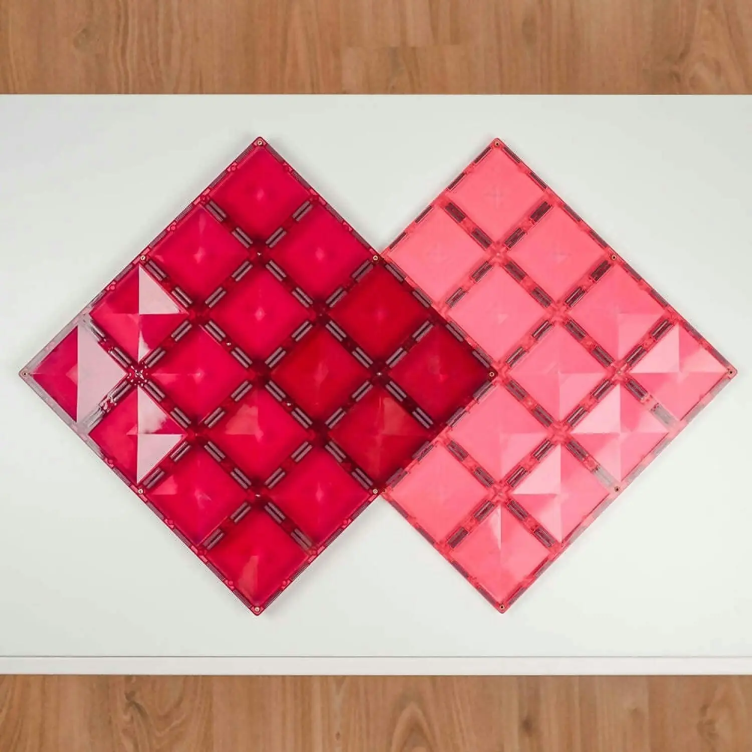 Connetix - Magnetic Tiles Pastel Base Plate Pack Pink & Berry 2pc