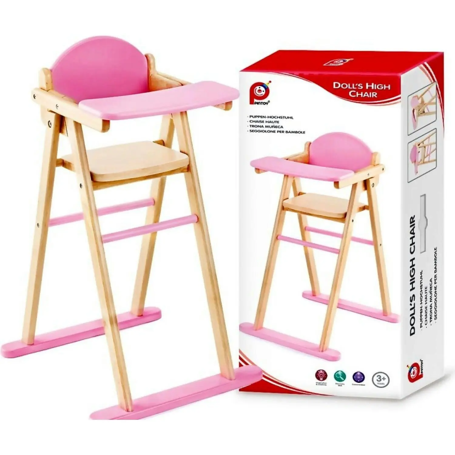 Dolls High Chair - Pintoy Wooden Toys