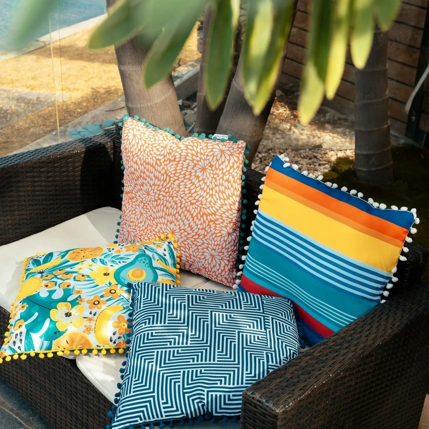 Set of 4 LazyDayz Waterproof Outdoor Cushions