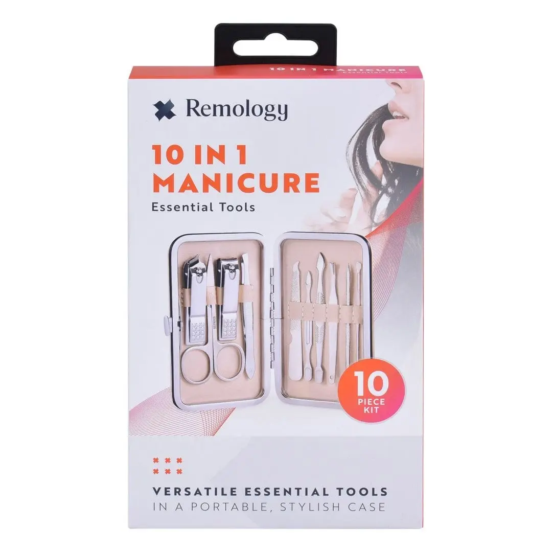 Remology Stainless Steel 10pc Manicure Set Silver