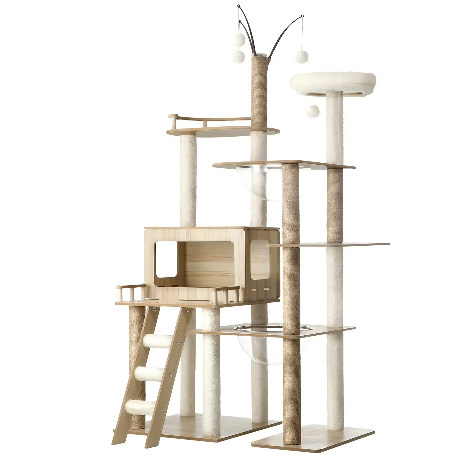 Alopet 172cm Large Cat Tree Wood Scratcher Scratching Post Tower Condo House Bed