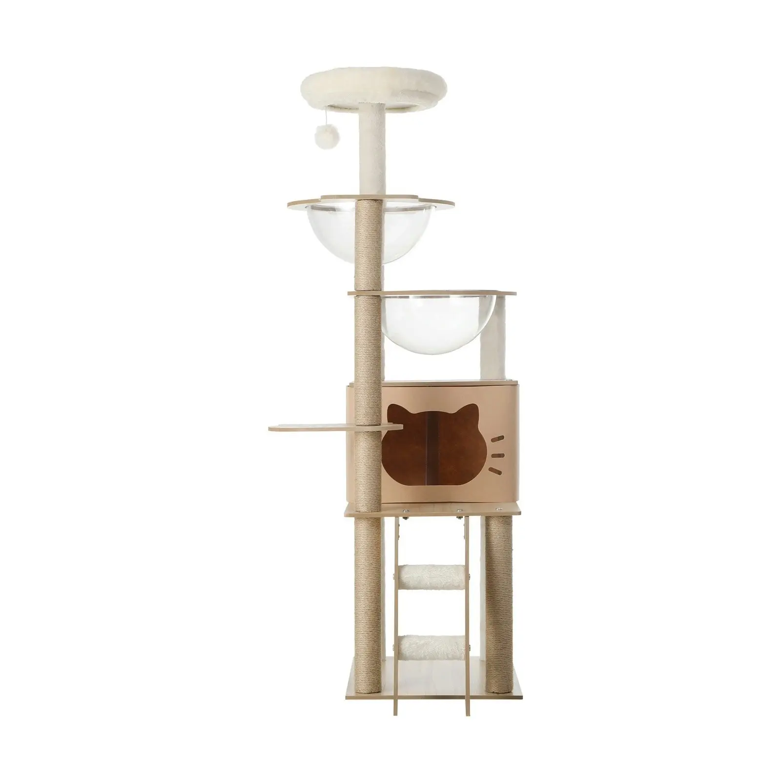 Alopet 145cm Cat Tree Tower Scratching Post Wood Scratcher Condo Detachable House