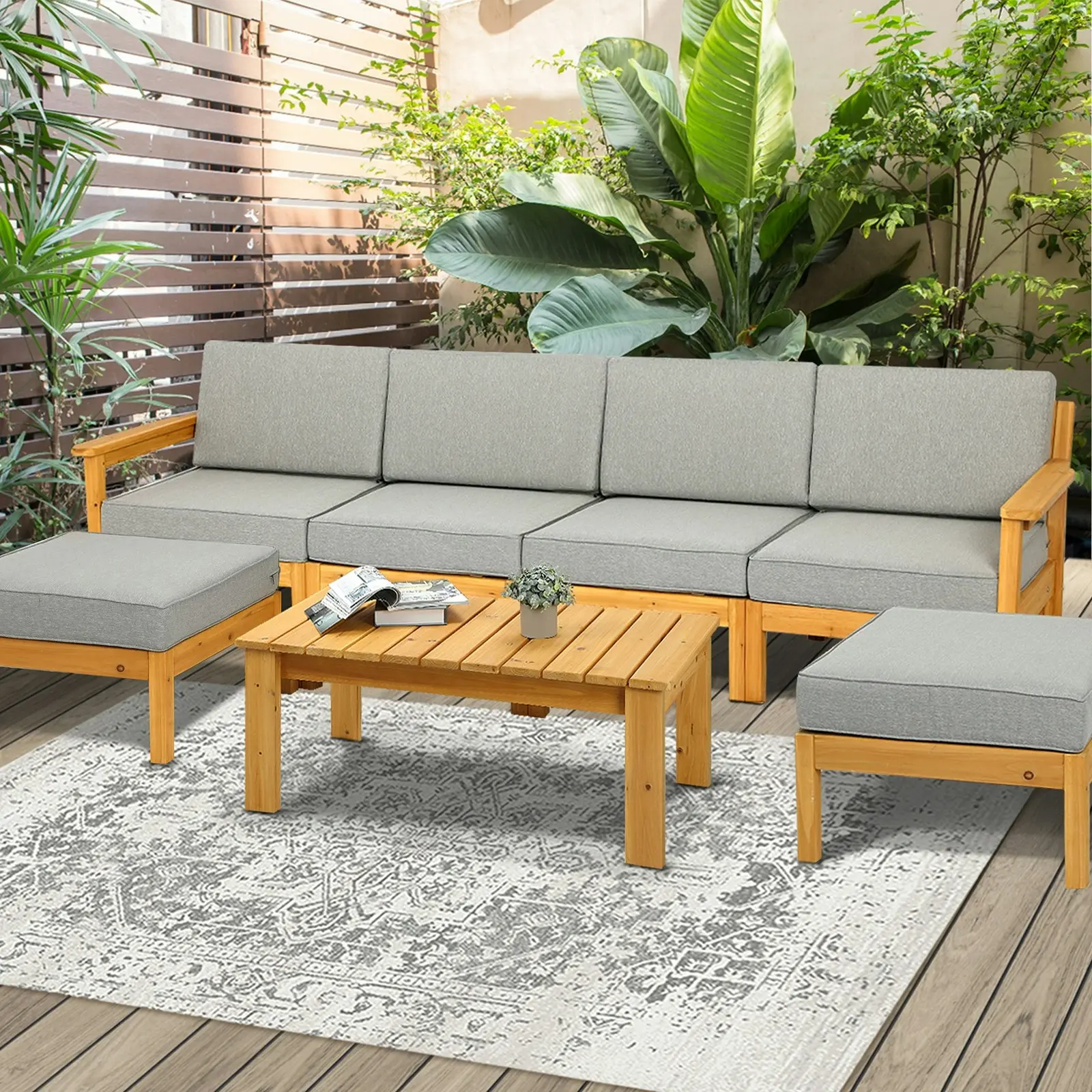 Livsip Outdoor Furniture Sofa Set Garden Lounge Patio Furniture Setting 7 Piece